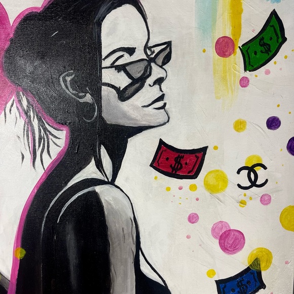 LAST ONE Acrylic Pop Art painting “Looking into bright future” Alecmonopoly styl - Picture 4 of 6